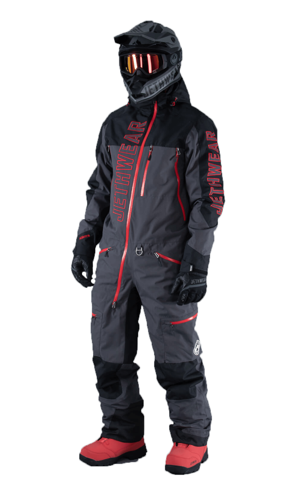 Jethwear Skoteroverall The One monosuit Insulated - Black/Grey/Red
