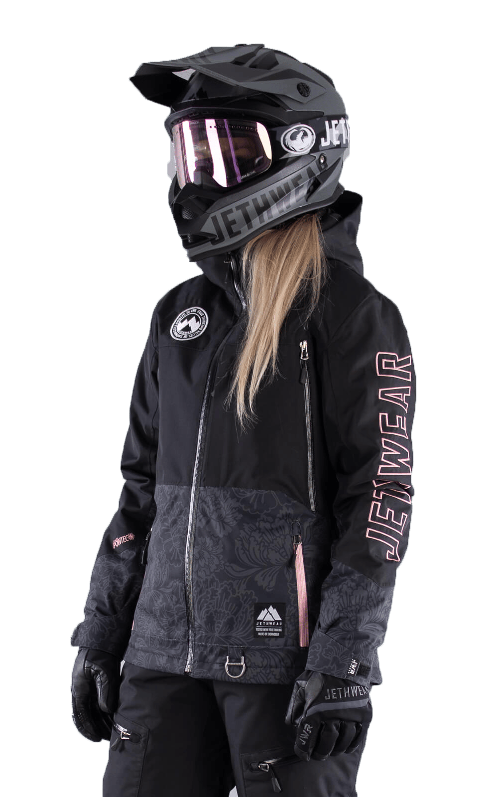 Jethwear Skoterjacka - Damjacka Wallace Jacket - Black/Floral