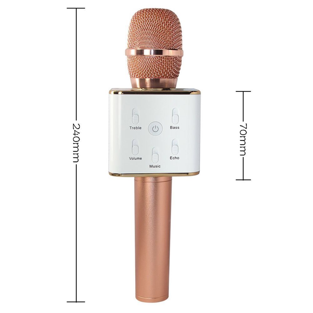 Bluetooth Karaoke mikrofon med høyttaler 3W Rose Gold | CDON Karaoke mikrofon og høyttalere 2 i 1, rosegull