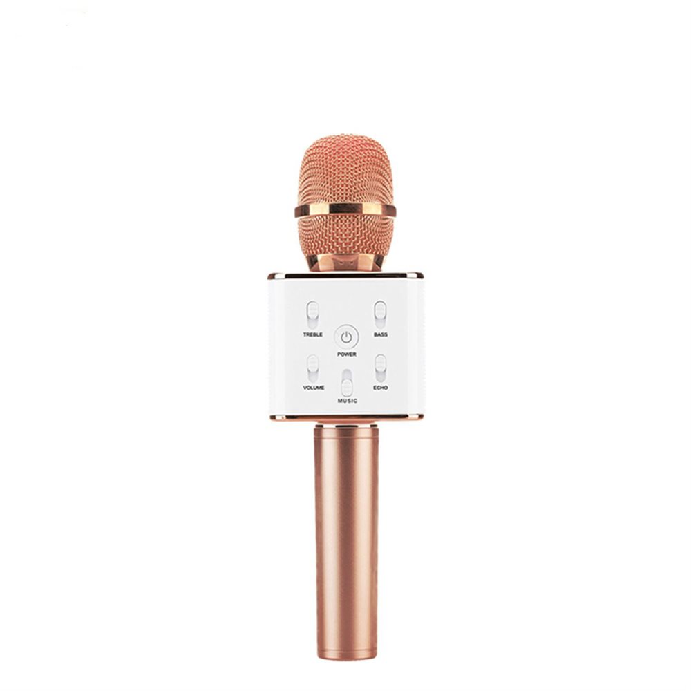 Bluetooth Karaoke mikrofon med høyttaler 3W Rose Gold | CDON Karaoke mikrofon med Bluetooth høyttaler 3W Rose gull