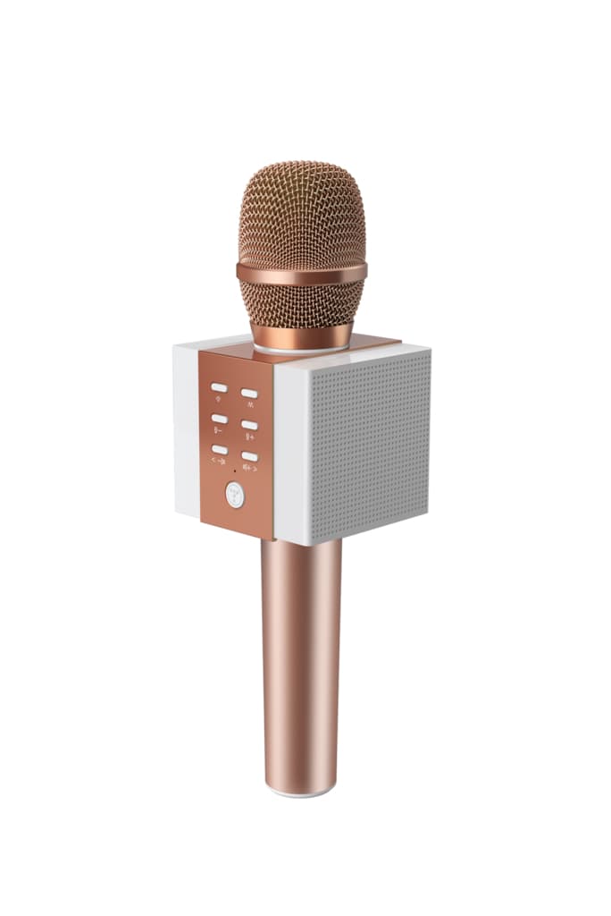 Karaoke mikrofon med Bluetooth-høyttaler 5W - Roségold