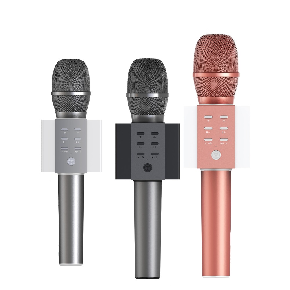 Karaoke mikrofon med Bluetooth høyttaler 5W sølv | CDON Karaoke mikrofon med innebygd Bluetooth høyttaler 5W