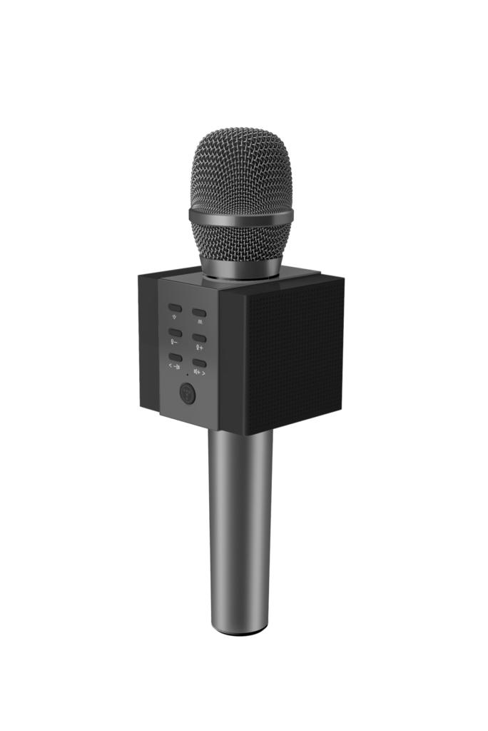 Karaoke mikrofon med Bluetooth høyttaler 5W grafitt svart Karaoke mikrofon med innebygd Bluetooth høyttaler 5W