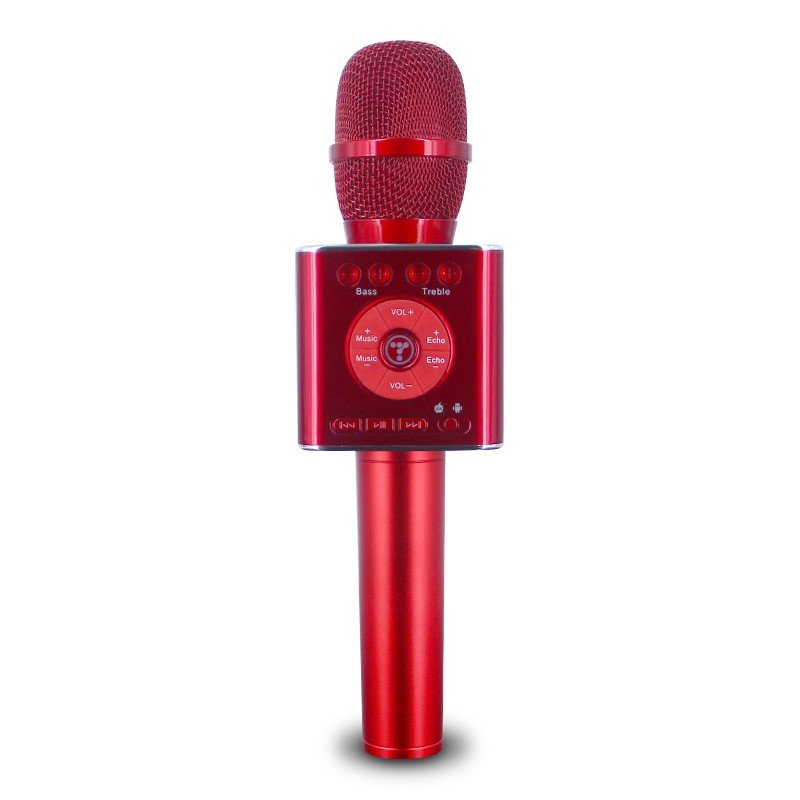Trådløs Karaoke mikrofon med Bluetooth høyttaler 2x5W rød | CDON karaoke mikrofon, trådløs Bluetooth karaoke mikrofon med