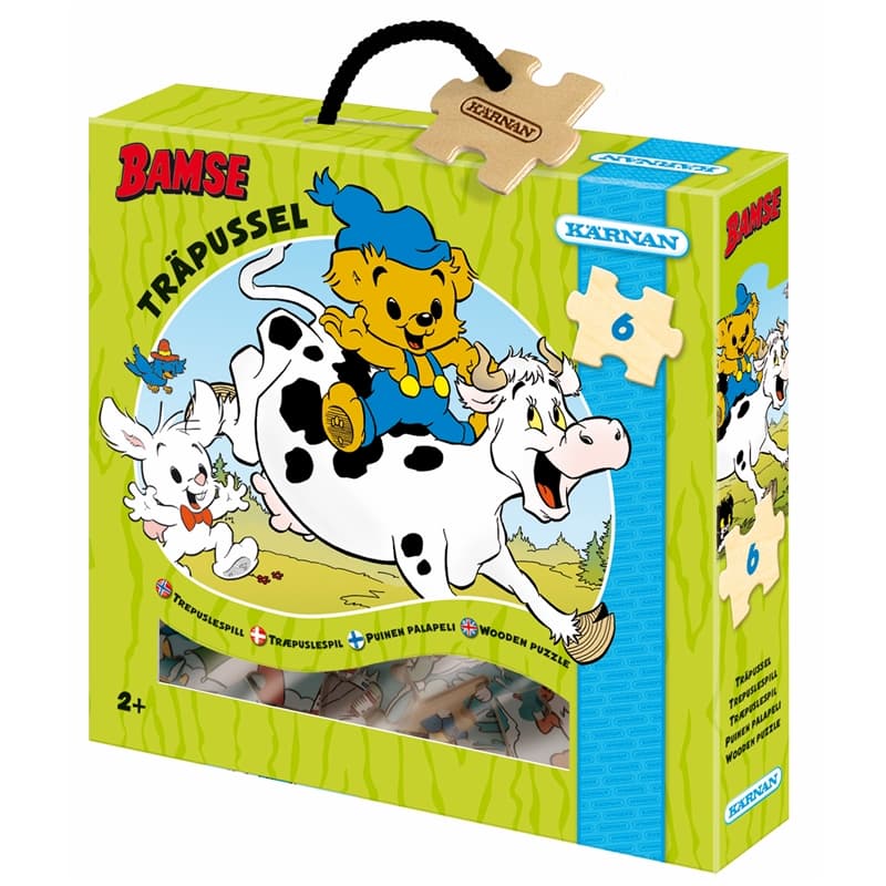Kärnan Askpussel trä Bamse 6 bit