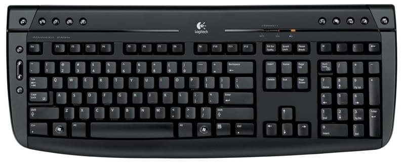 Logitech Pro 2000 trådlöst tangentbord, 2.4 GHz, Norska, Svart
