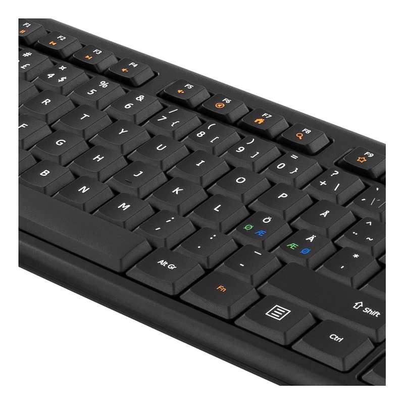 DELTACO Tangentbord, nordisk layout, USB, 1,1m kabel, svart DELTACO Tastatur, nordisk layout, USB, 1,1m kabel, svart