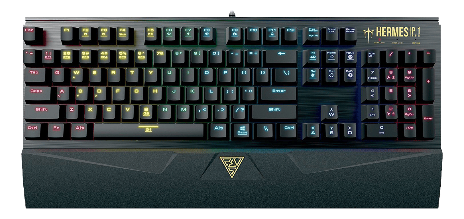 GAMDIAS HERMES P1, mekaniskt gaming-tangentbord, RGB, röda switchar