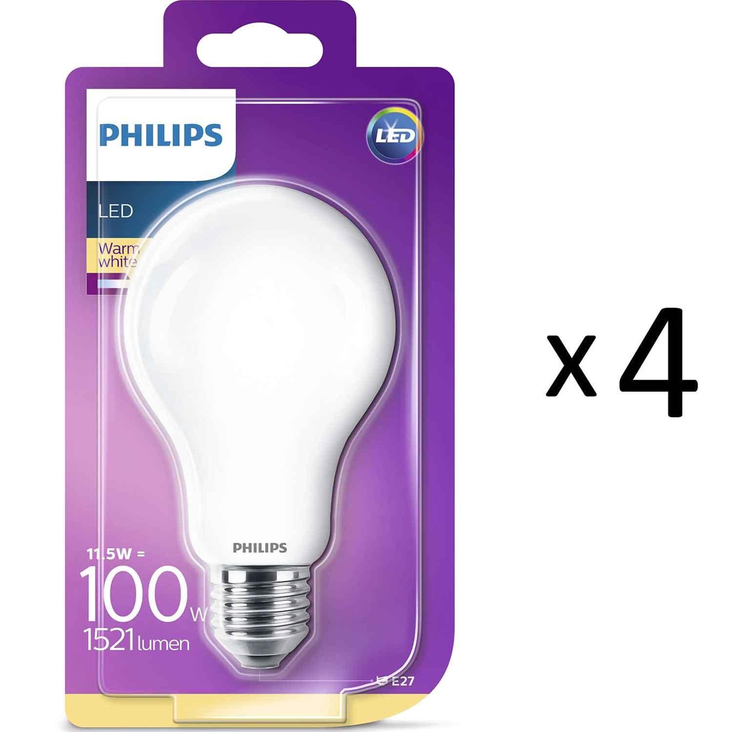 Philips LED E27 Std 100W Frost 4st