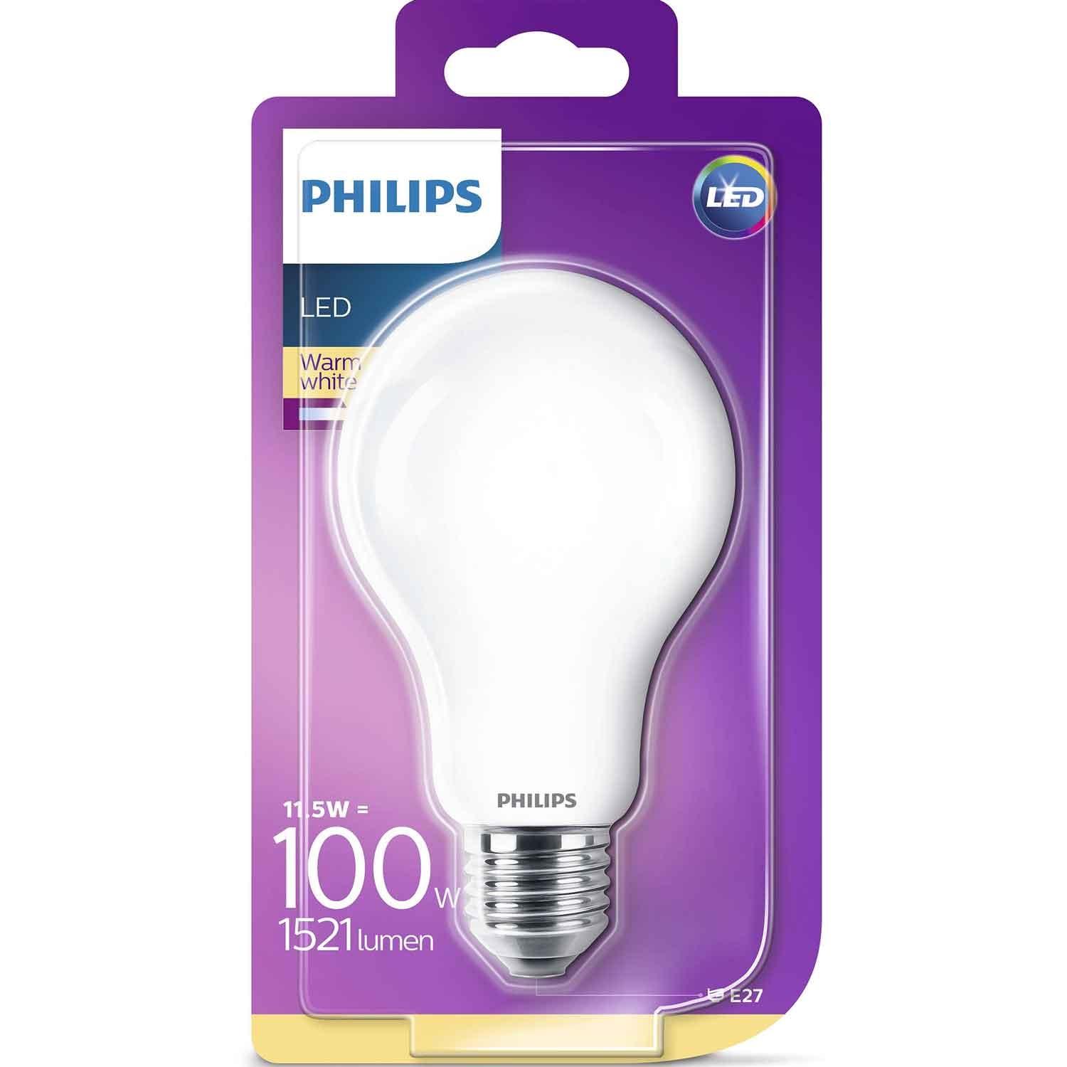 Philips LED E27 Std 100W Frost 4st