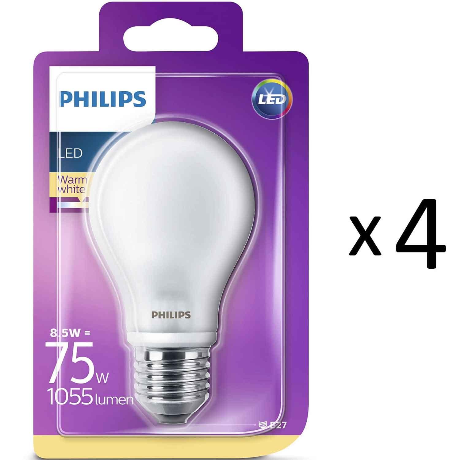 Philips LED E27 Std 75W Frost 4st
