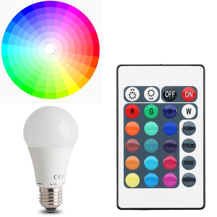 LED-lampa E27 A60 RGB (3W) + (9W) Med Fjärrkontroll