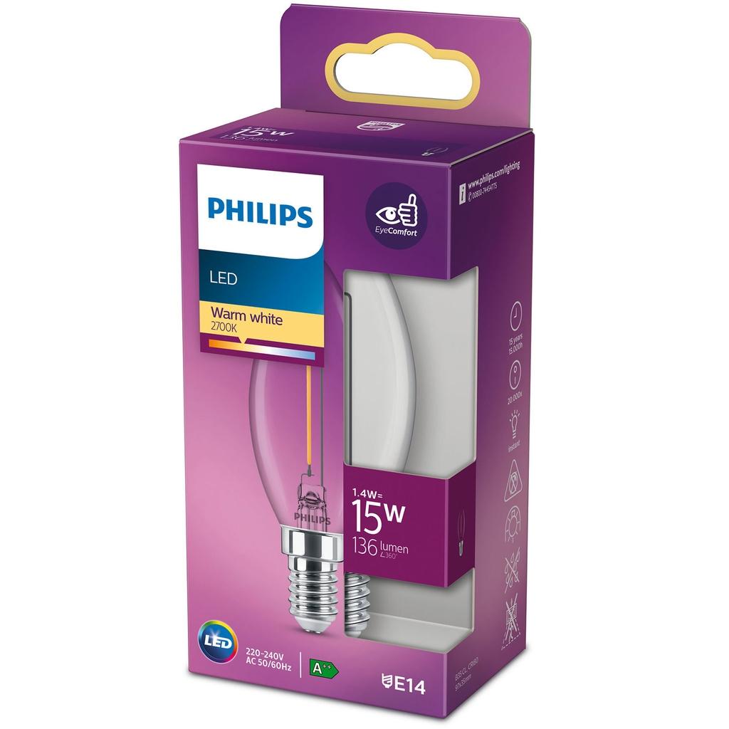 PHILIPS LED E14 Kron 15W Klar 136lm