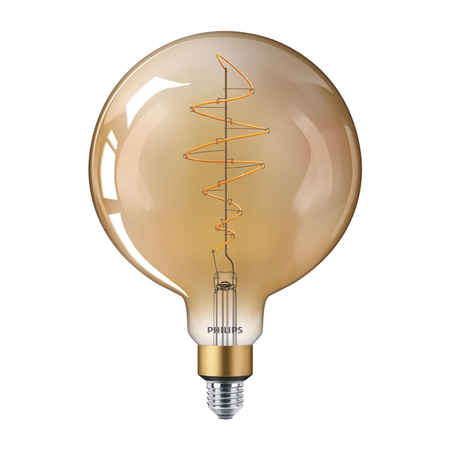 Philips LED E27 Glob 20cm Guld dim 40W