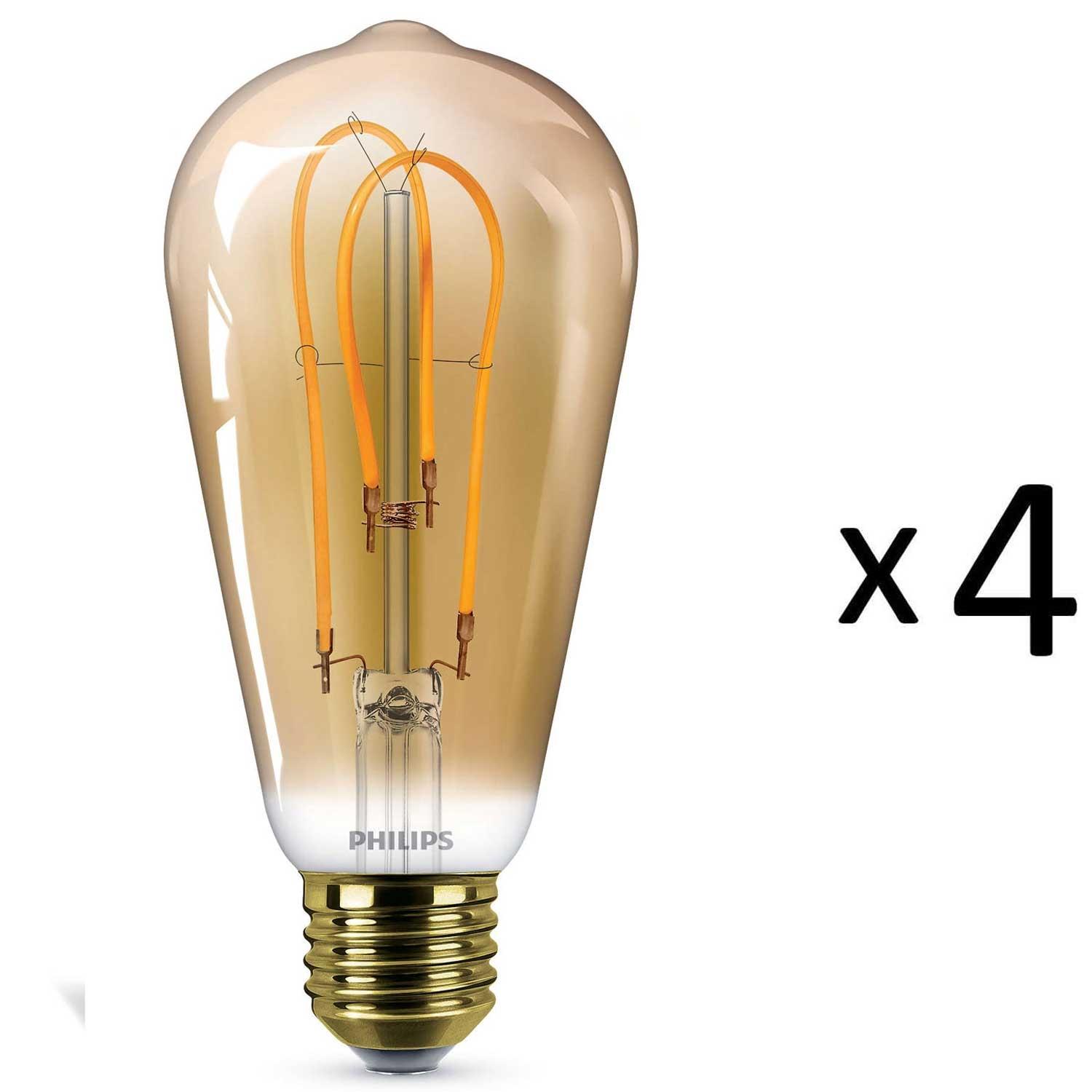 Philips LED E27 Vintage Guld 40W 4st