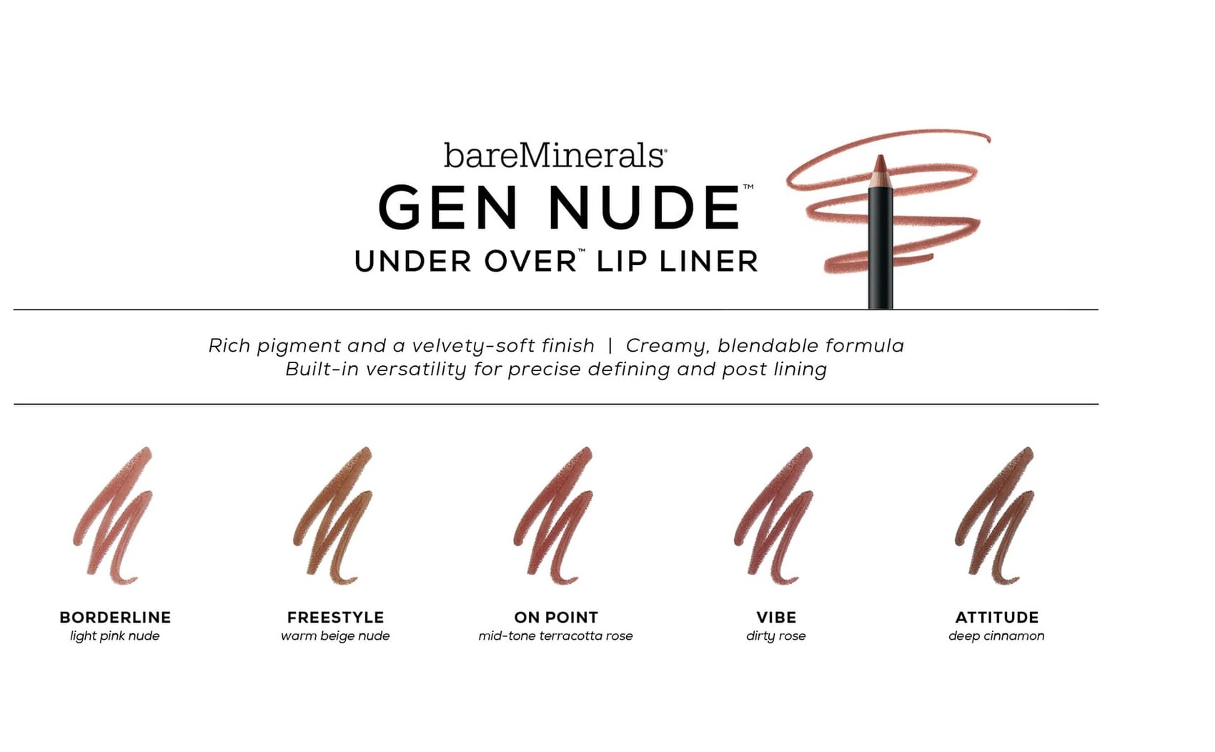 BareMinerals GEN NUDE Under Over Lip Liner