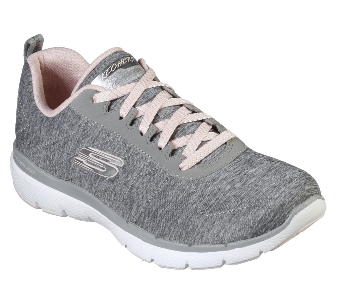 Skechers, Womens Flex Appeal 3.0 Light GrayPink Skechers, Womens Flex Appeal 3.0 Light GrayPink