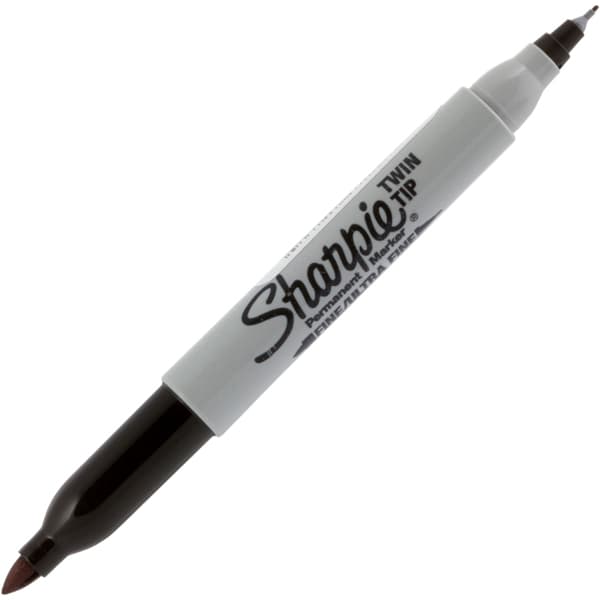Sharpie Twin Tip Permanent Marker Black Tuck 12-pack