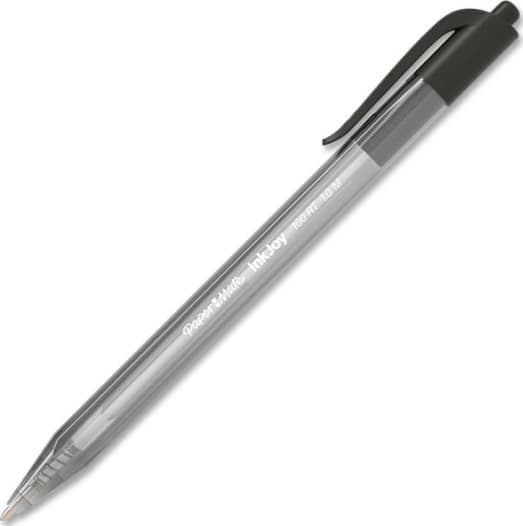 PaperMate InkJoy 100 RT, kuglepen, sort blæk, M 1,0mm, 20-pak, sort/g