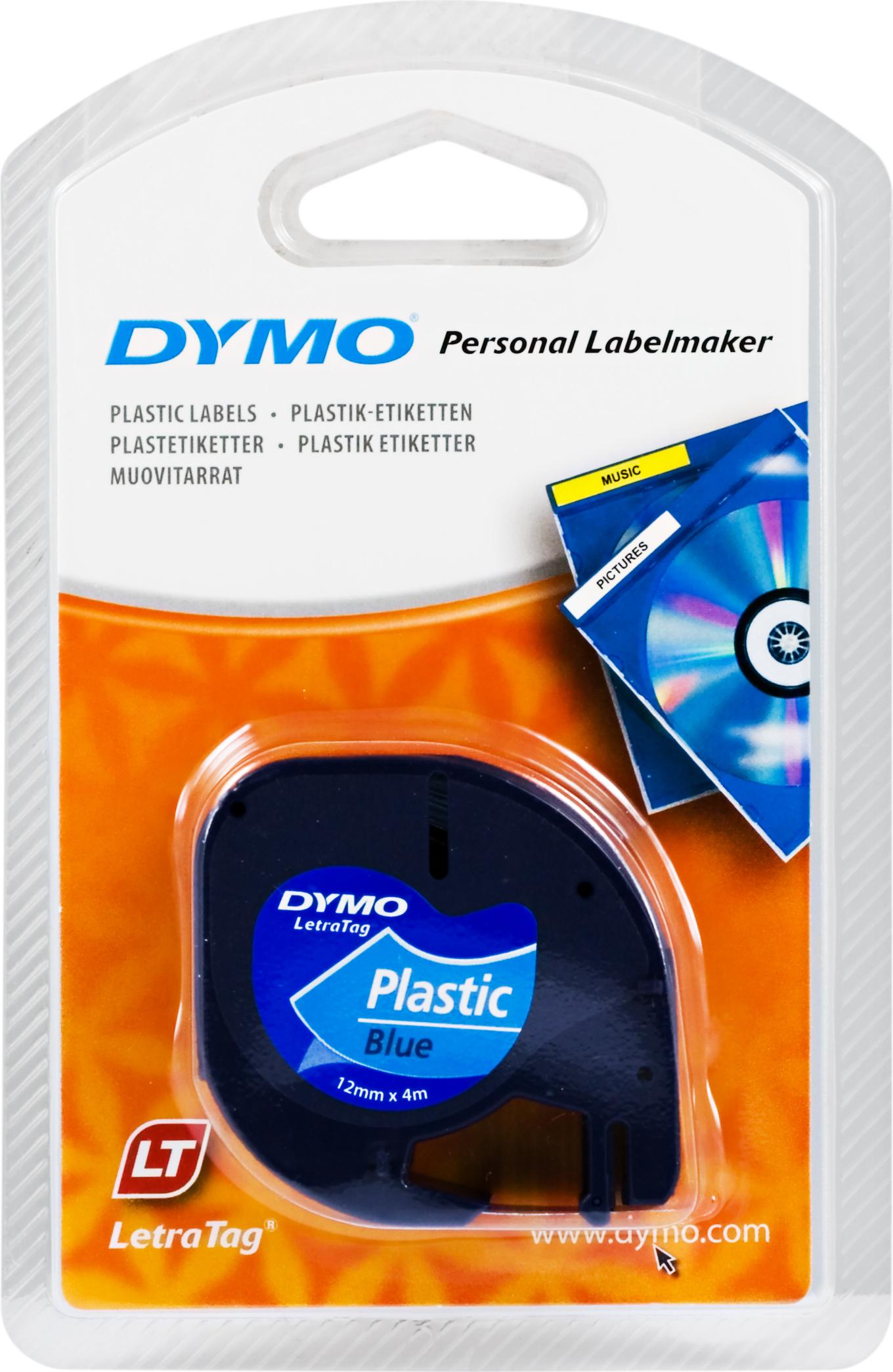 DYMO LetraTAG plasttejp, blå, 12mm, 4m (91225)