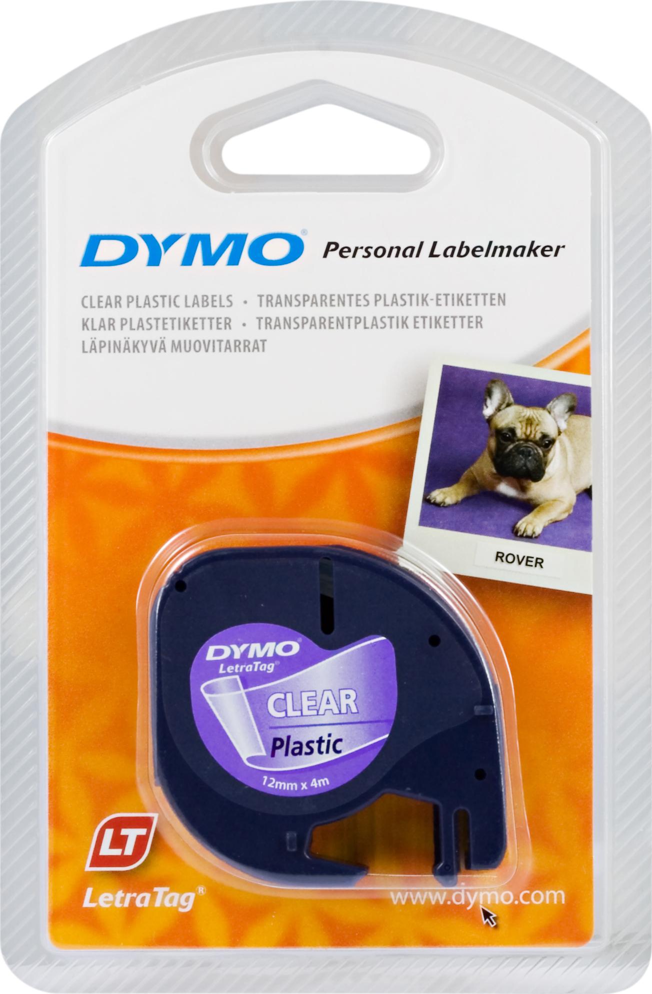 DYMO LetraTAG plasttejp, transparent, 12mm, 4m (16951)