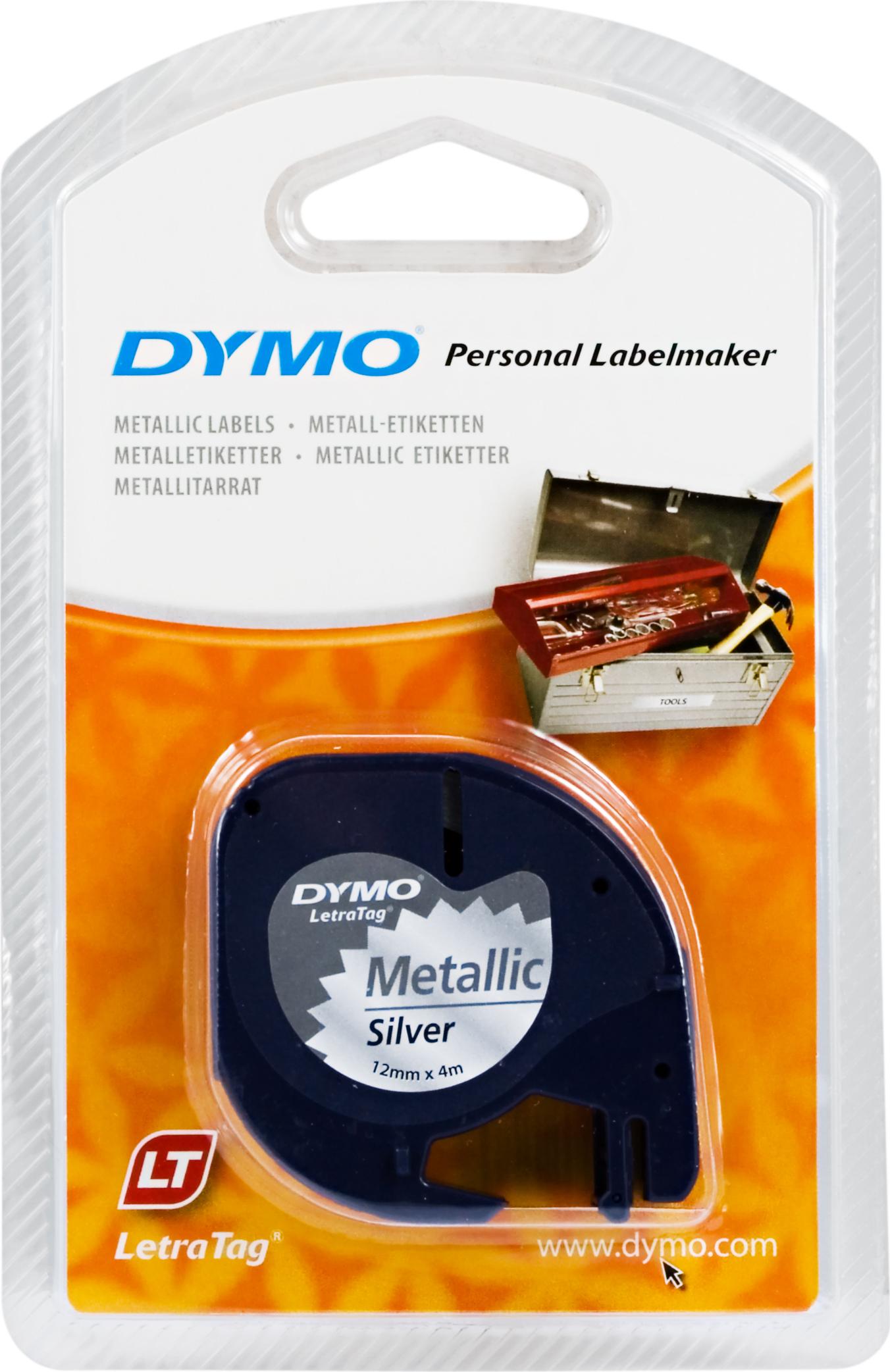 DYMO LetraTAG metalltejp, silver, 12mm, 4m (91228)