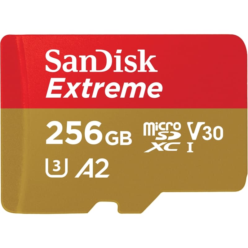 SANDISK MicroSDXC Extreme 256GB 160MB/s A2 C10 V30 Adapt
