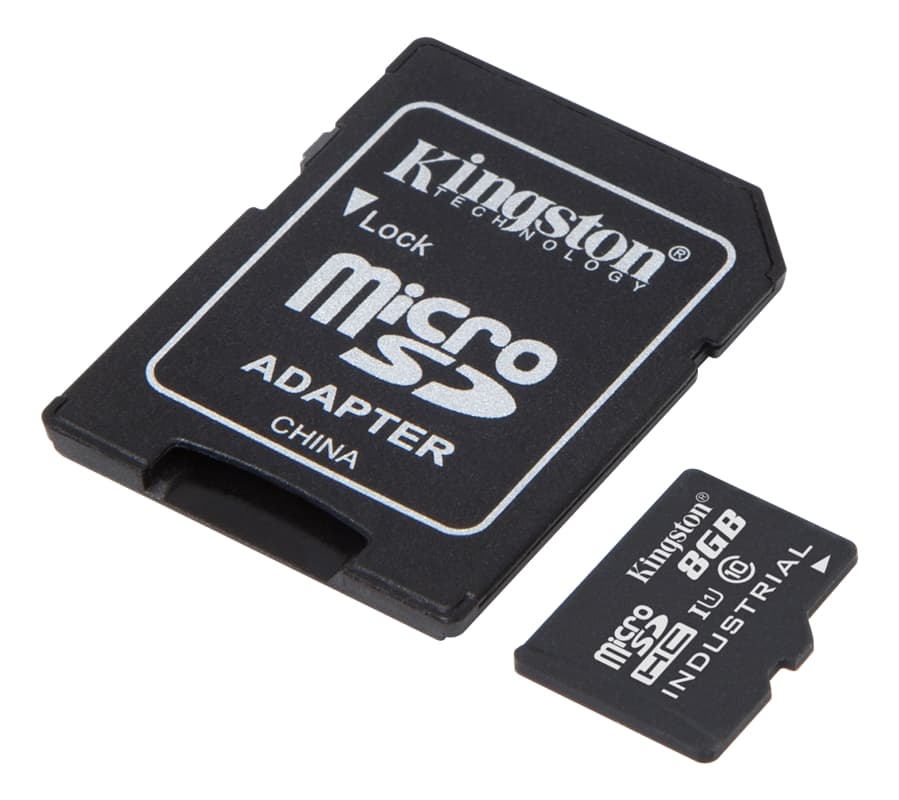 Kingston 8GB microSDHC UHS-I Class 10 Industrial Temp Card + SD Adapte