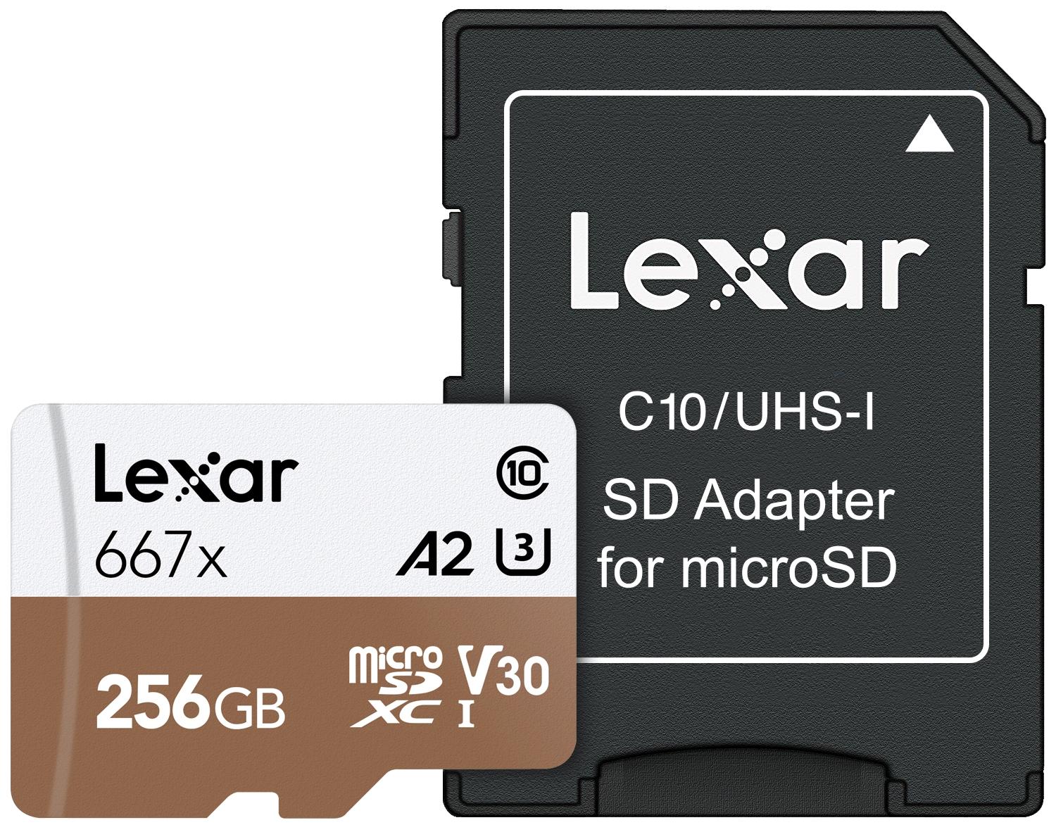 LEXAR PRO 667X MICROSDXC UHS-I A2 (V30) R100/W90 256GB