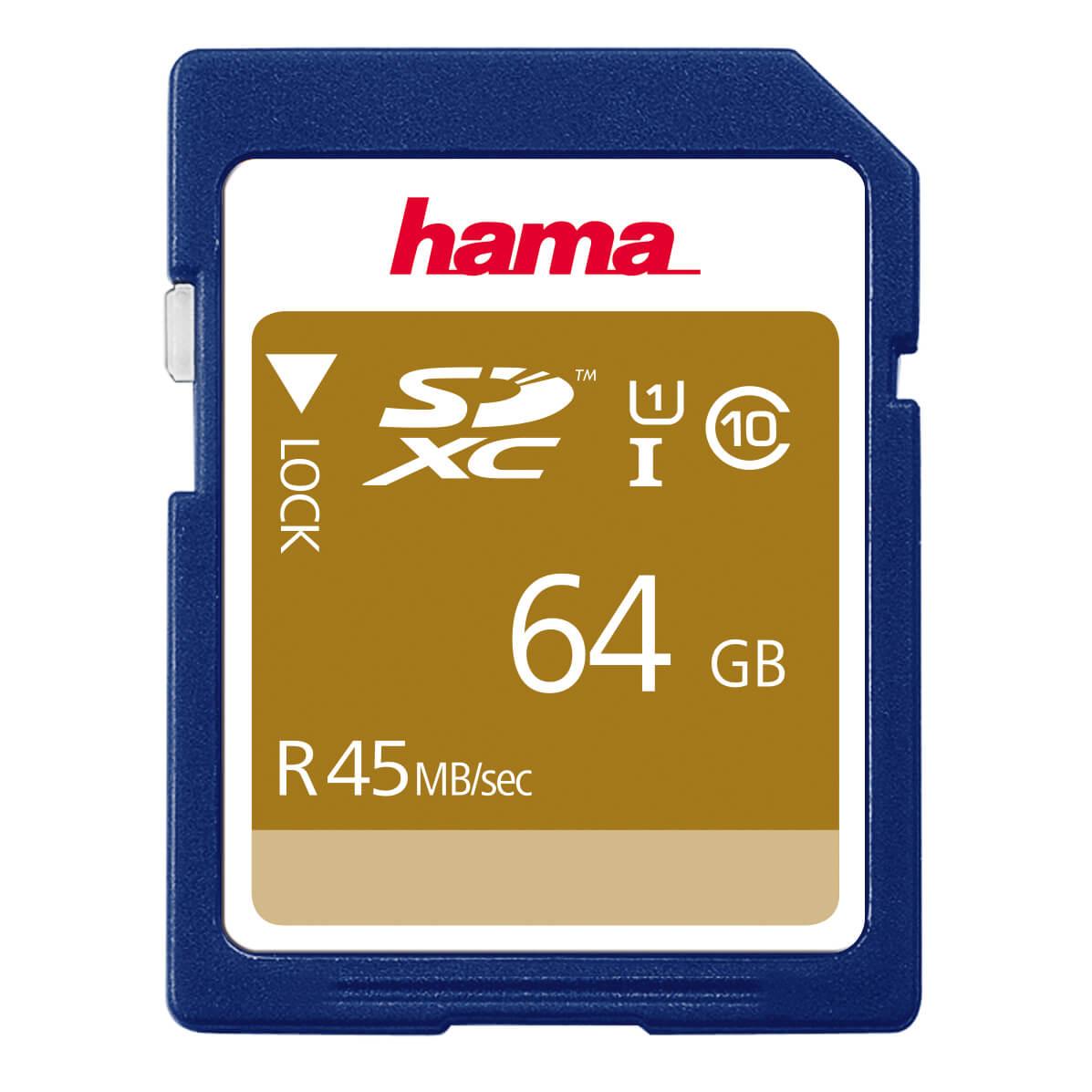 HAMA Minnekort SDXC 64GB 45MB/s Class 10