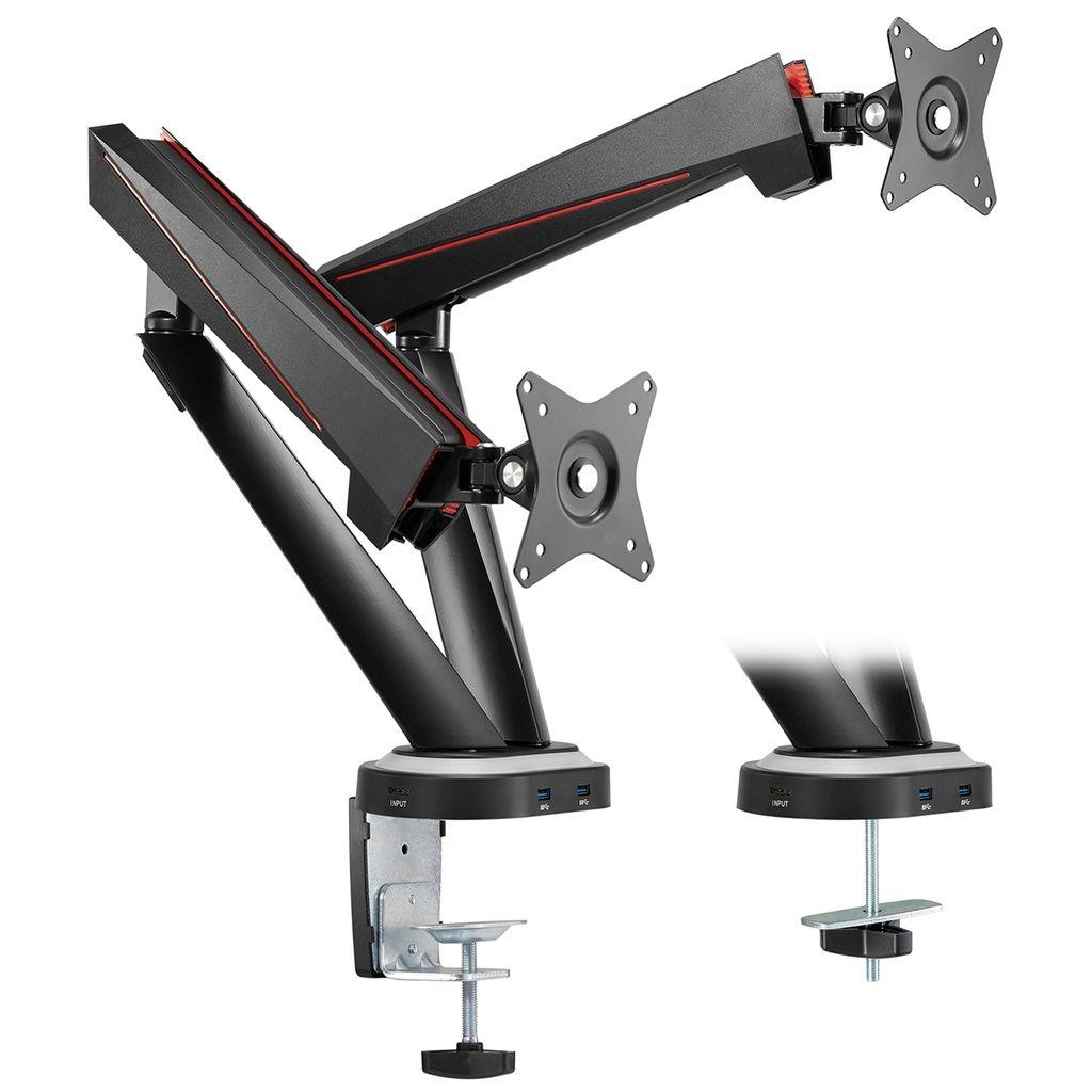 LogiLink Gaming-monitorarm 17-32 Dual Black