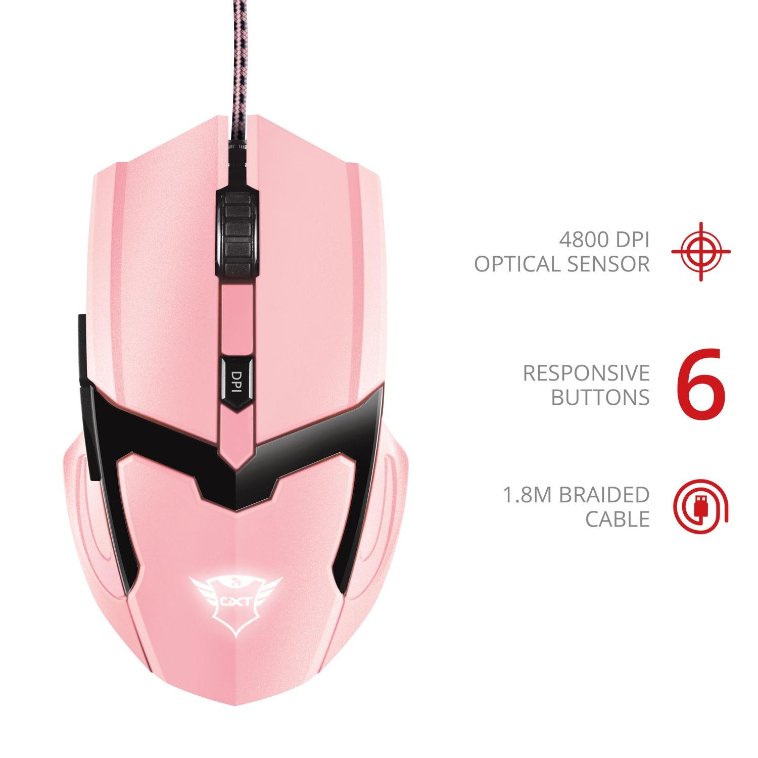 Trust GXT 101P Gav Gaming mouse Pink