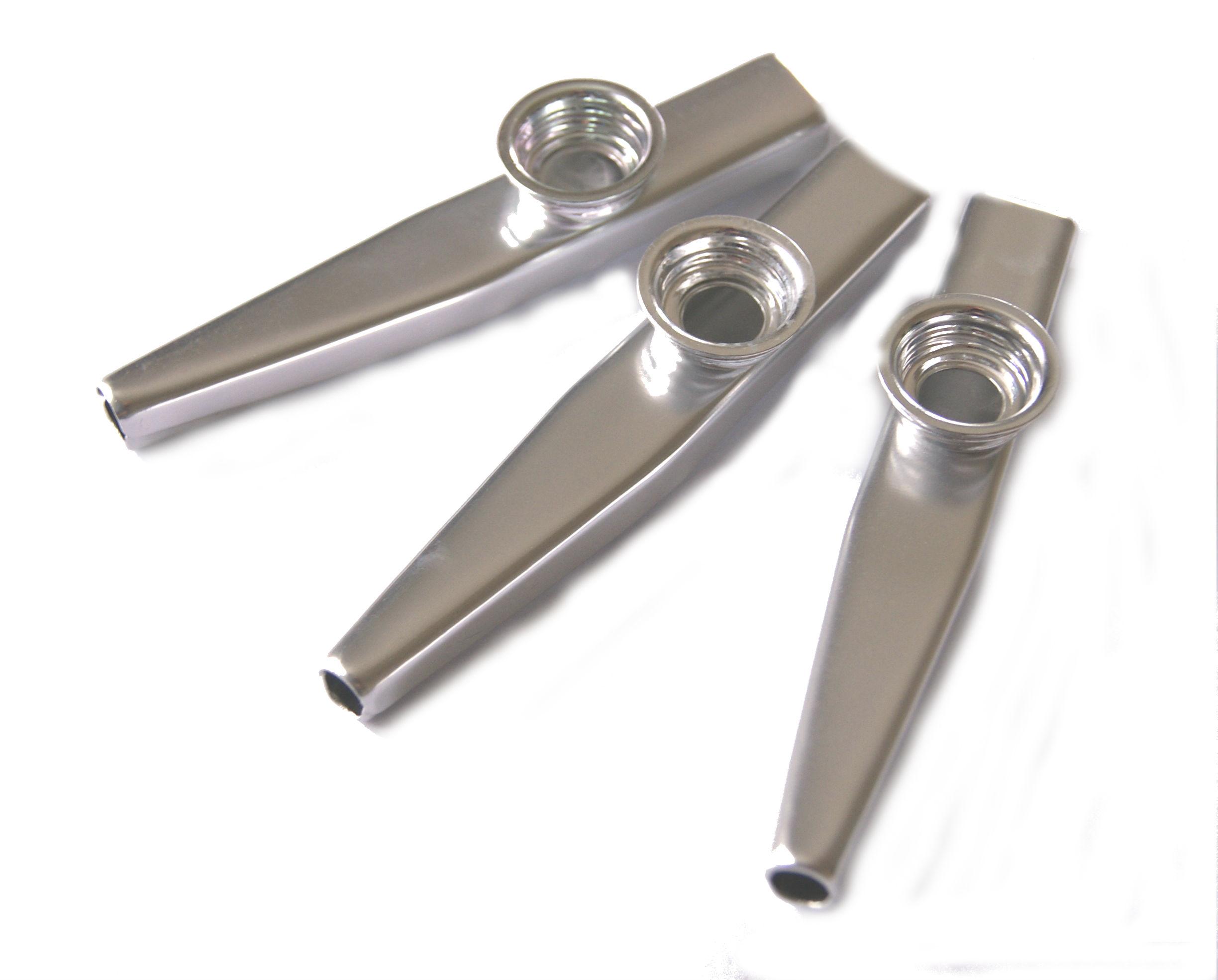 3 st kazoo, silverfärgade