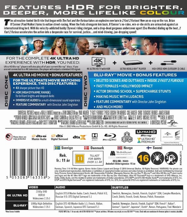 2 Fast 2 Furious (4K Ultra HD + Blu-ray)
