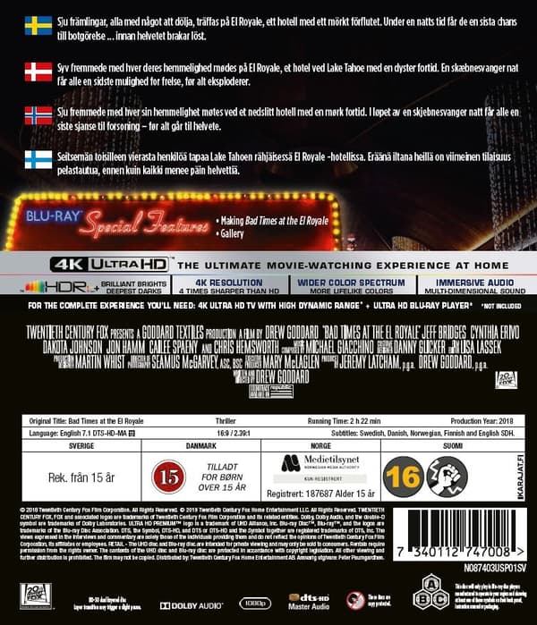Bad Times at the El Royale (4K Ultra HD + Blu-ray)