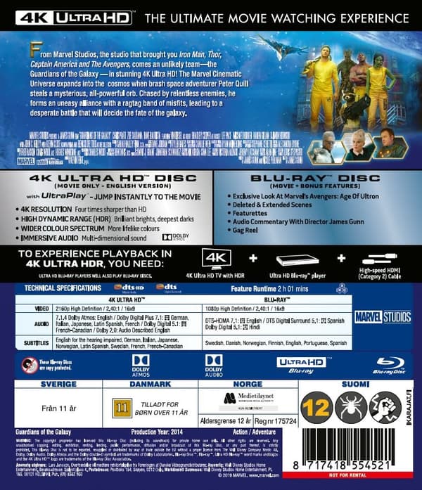 Guardians Of The Galaxy (4K Ultra HD + Blu-ray) (Import)
