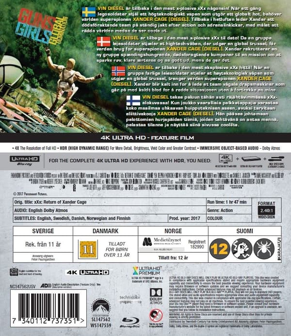 xXx: Return of Xander Cage (4K Ultra HD + Blu-ray)