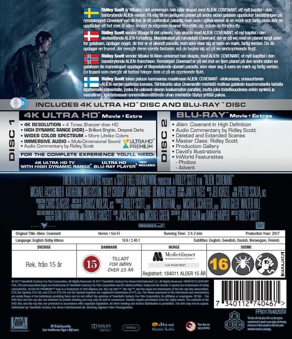 Alien: Covenant (4K Ultra HD + Blu-ray)