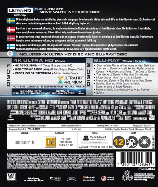 Dawn Of The Planet Of The Apes (4K Ultra HD + Blu-ray)
