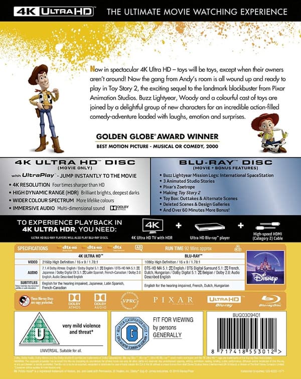 Toy Story 2 (4K Ultra HD + Blu-ray) (Import)