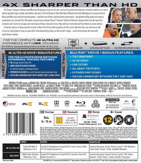 Fast & Furious 8 (4K Ultra HD + Blu-ray)