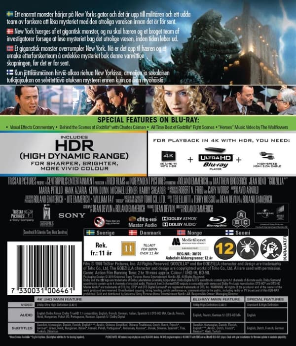 Godzilla (1998) (4K Ultra HD + Blu-ray) (2 disc)