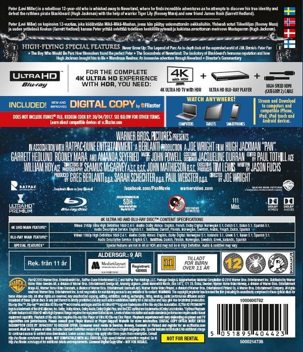 Pan (4K Ultra HD + Blu-ray)