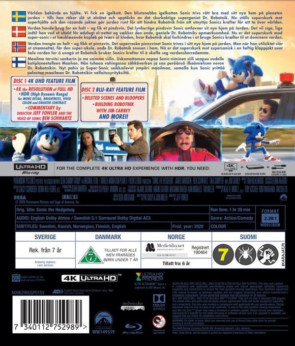 Sonic the Hedgehog (4K Ultra HD + Blu-ray)