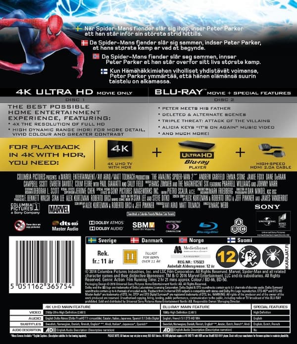 The Amazing Spider-Man 2 (4K Ultra + HD Blu-ray)