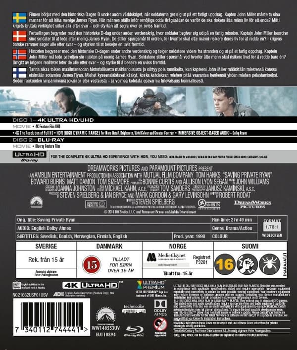 Saving Private Ryan (4K Ultra HD + Blu-ray) (2 disc)