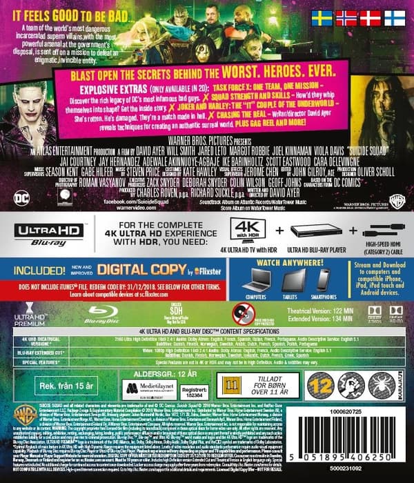 Suicide Squad (4K Ultra HD + Blu-ray) (3 disc)