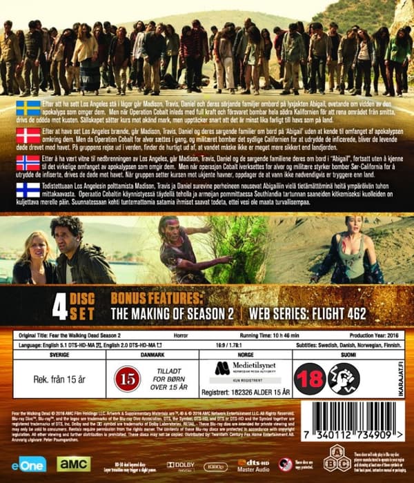 Fear The Walking Dead - Sæson 2 (4 disc) (Blu-ray)