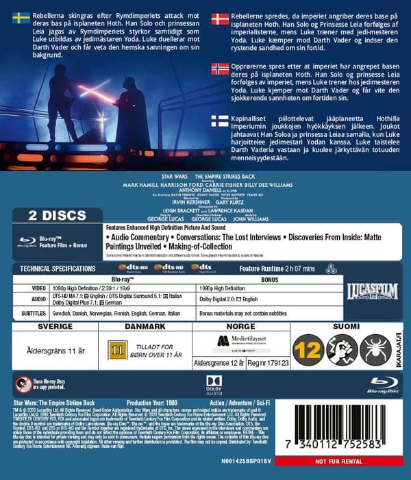 Star Wars: Episode V - Empire Strikes Back (Blu-ray) (2 disc)