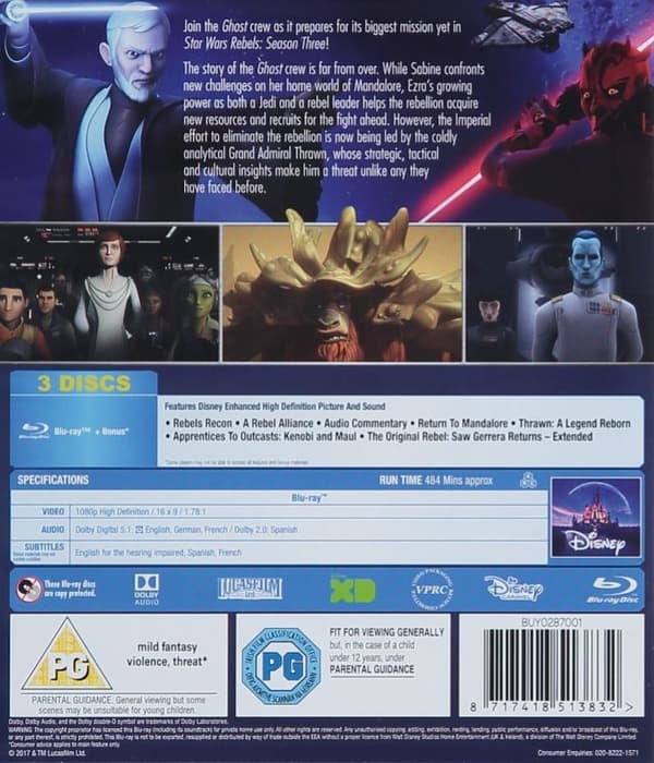 Star Wars Rebels - Season 3 (Blu-ray) (3 disc) (Import)